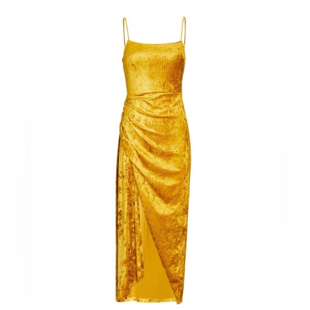 Saylor Draped Velvet Midi Dress. Small. NWT!